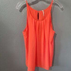 Vibrant Orange Flowy Tank Blouse